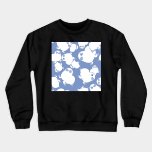 Pale Baby Seals on Periwinkle Crewneck Sweatshirt